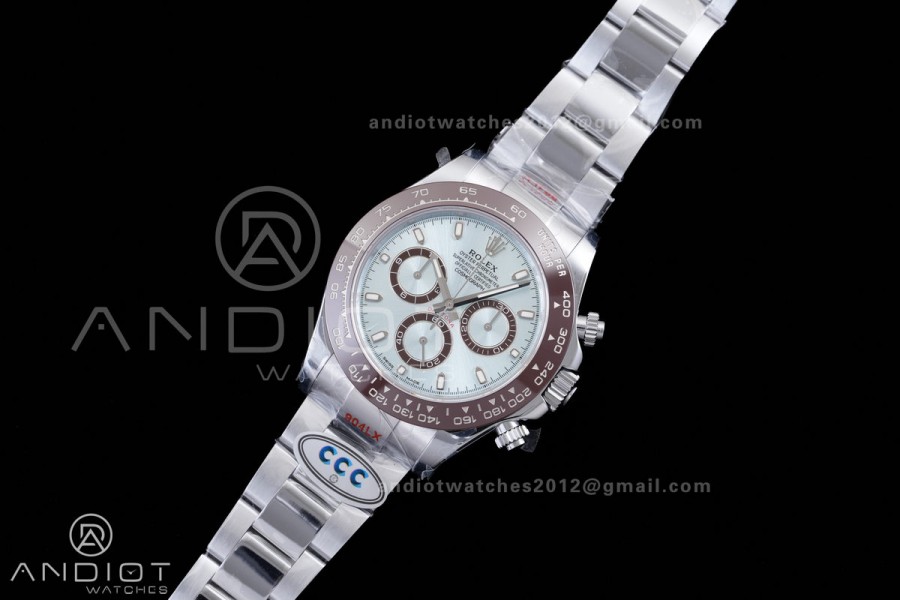 Daytona 116506 3CF 1:1 Best Edition Ice Blue Stick Dial on SS Bracelet DD4130 V2 (Mod Version)