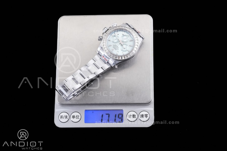 Daytona 116576TBR 3CF 1:1 Best Edition Ice Blue Dial on SS Bracelet DD4130 V2 (Mod Version)
