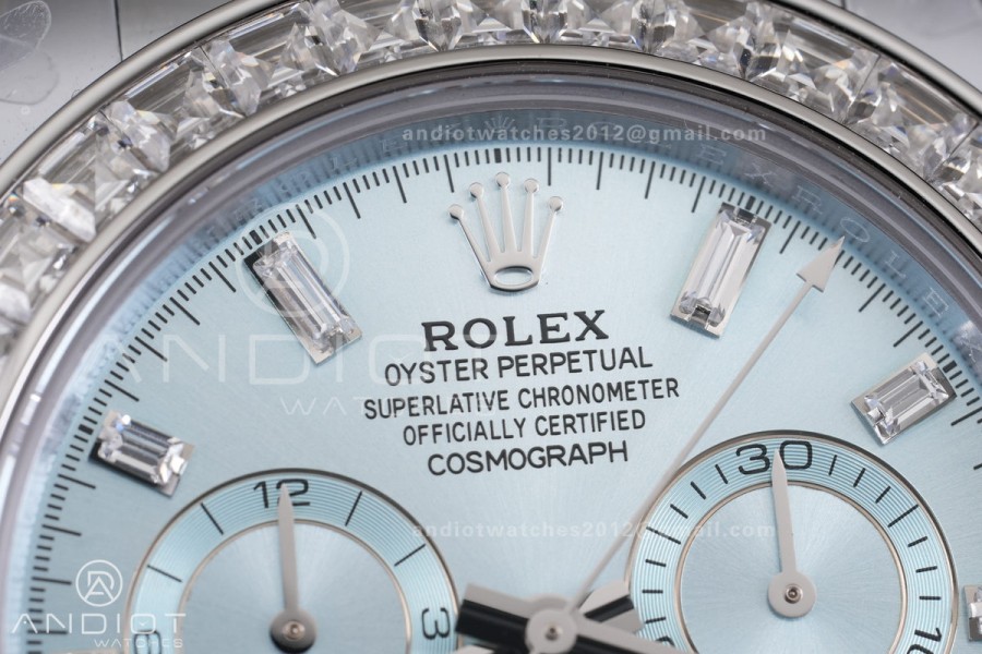 Daytona 116576TBR 3CF 1:1 Best Edition Ice Blue Dial on SS Bracelet DD4130 V2 (Mod Version)