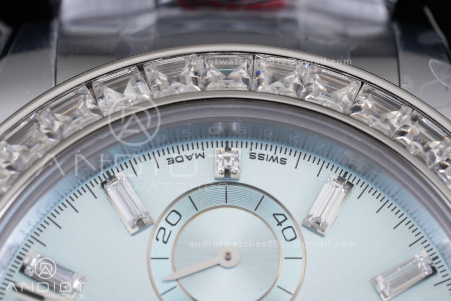 Daytona 116576TBR 3CF 1:1 Best Edition Ice Blue Dial on SS Bracelet DD4130 V2 (Mod Version)