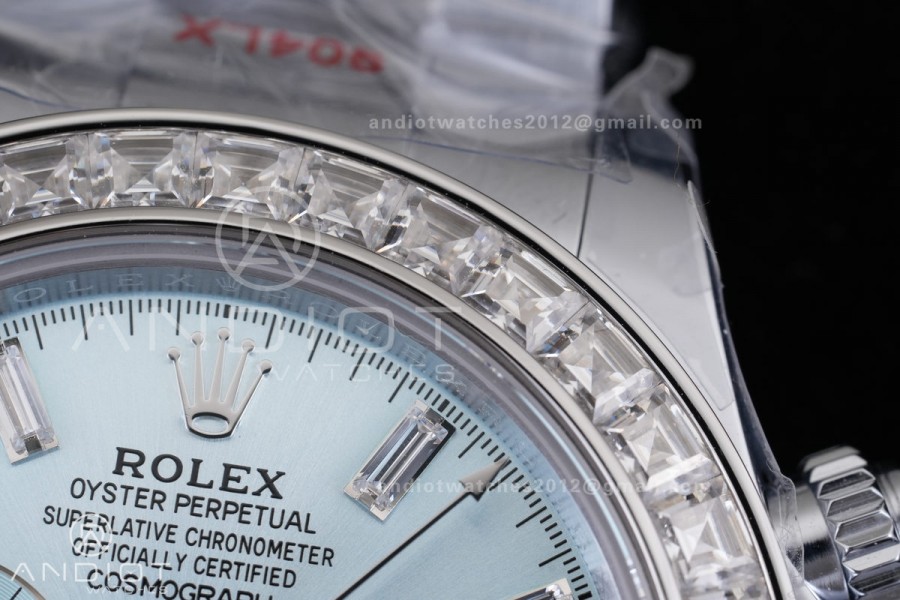 Daytona 116576TBR 3CF 1:1 Best Edition Ice Blue Dial on SS Bracelet DD4130 V2 (Mod Version)