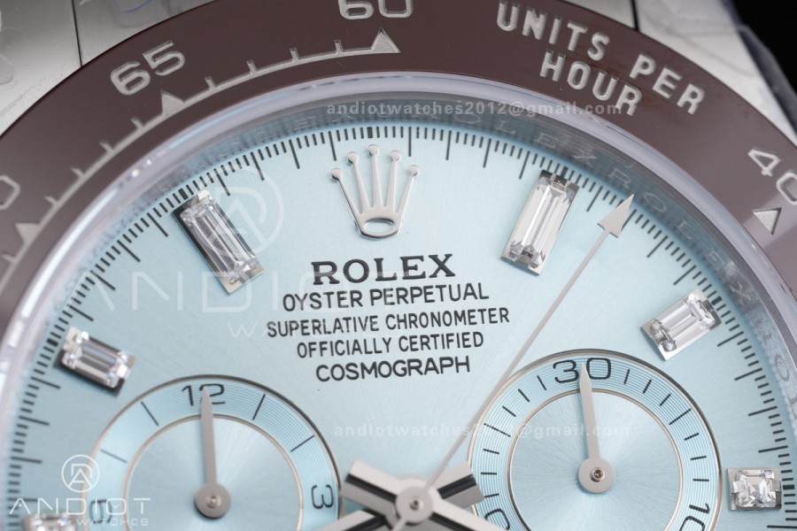 Daytona 116506 3CF 1:1 Best Edition Ice Blue Crystal Dial on SS Bracelet DD4130 V2 (Mod Version)