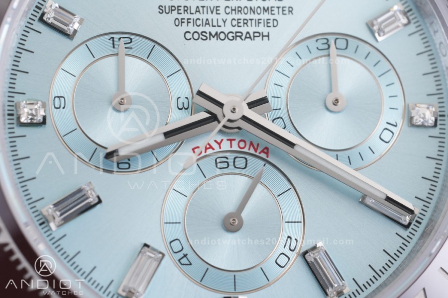 Daytona 116506 3CF 1:1 Best Edition Ice Blue Crystal Dial on SS Bracelet DD4130 V2 (Mod Version)