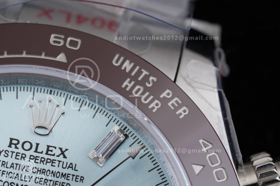 Daytona 116506 3CF 1:1 Best Edition Ice Blue Crystal Dial on SS Bracelet DD4130 V2 (Mod Version)