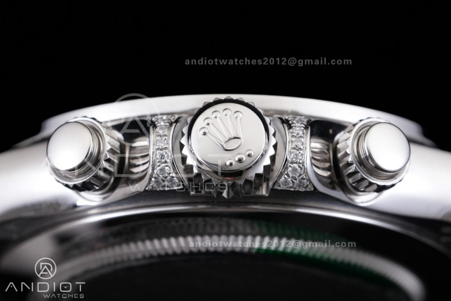 Daytona 116599rbow 3CF 1:1 Best Edition Black Diamonds Dial on SS Bracelet DD4130 V2 (Mod Version)