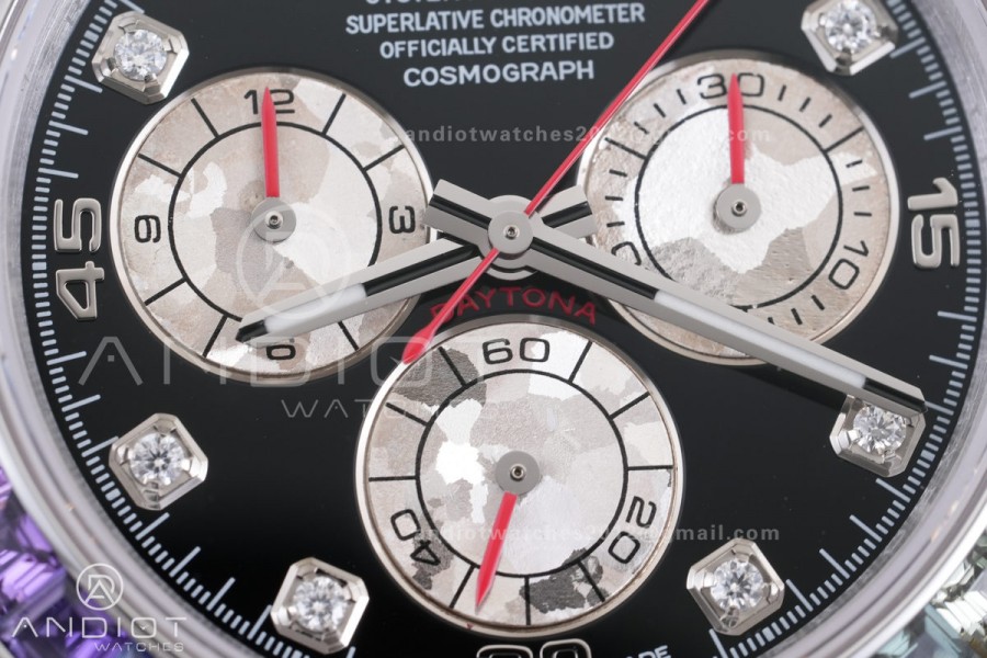 Daytona 116599rbow 3CF 1:1 Best Edition Black Diamonds Dial on SS Bracelet DD4130 V2 (Mod Version)