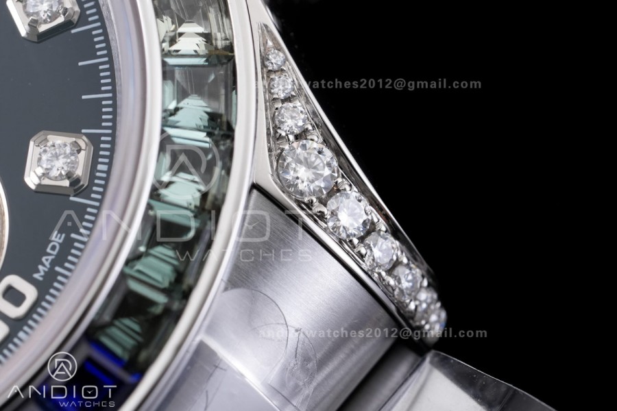 Daytona 116599rbow 3CF 1:1 Best Edition Black Diamonds Dial on SS Bracelet DD4130 V2 (Mod Version)