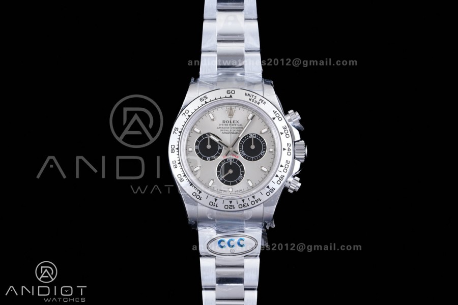 Daytona 116509 3CF 1:1 Best Edition Gray/Black Dial on SS Bracelet DD4130 V2 (Mod Version)