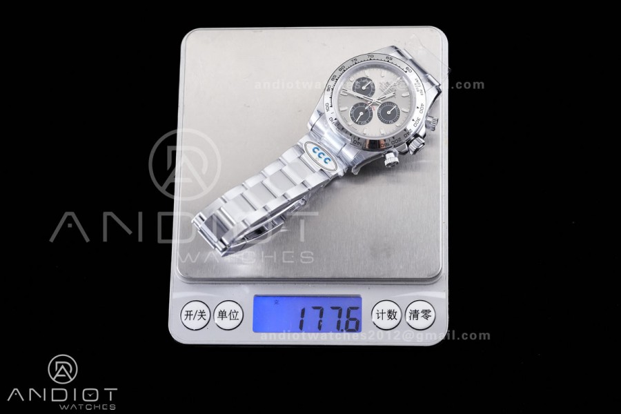 Daytona 116509 3CF 1:1 Best Edition Gray/Black Dial on SS Bracelet DD4130 V2 (Mod Version)