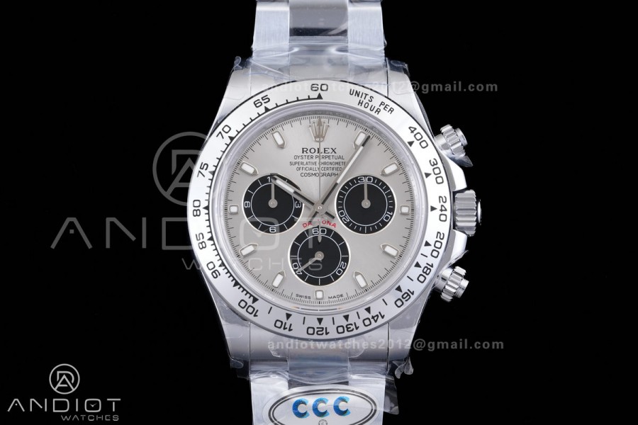 Daytona 116509 3CF 1:1 Best Edition Gray/Black Dial on SS Bracelet DD4130 V2 (Mod Version)