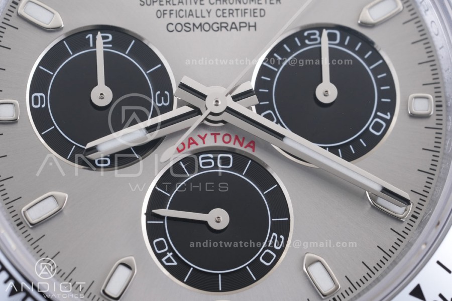 Daytona 116509 3CF 1:1 Best Edition Gray/Black Dial on SS Bracelet DD4130 V2 (Mod Version)