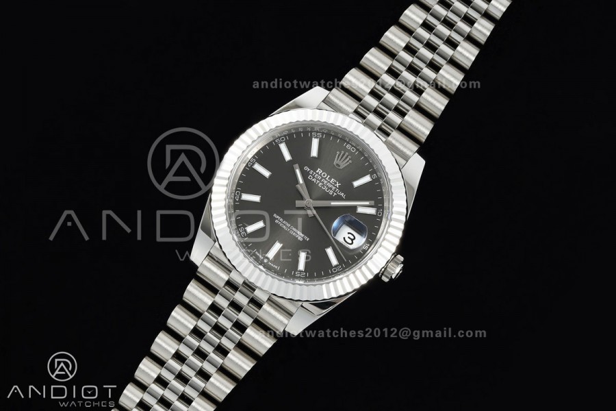 DateJust 41 126334 Clean Plus 1:1 Best Edition Gray Stick Dial on Jubilee Bracelet DD3235