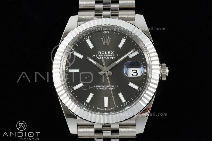 DateJust 41 126334 Clean Plus 1:1 Best Edition Gray Stick Dial on Jubilee Bracelet DD3235