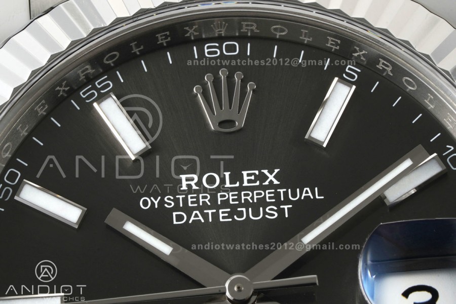 DateJust 41 126334 Clean Plus 1:1 Best Edition Gray Stick Dial on Jubilee Bracelet DD3235