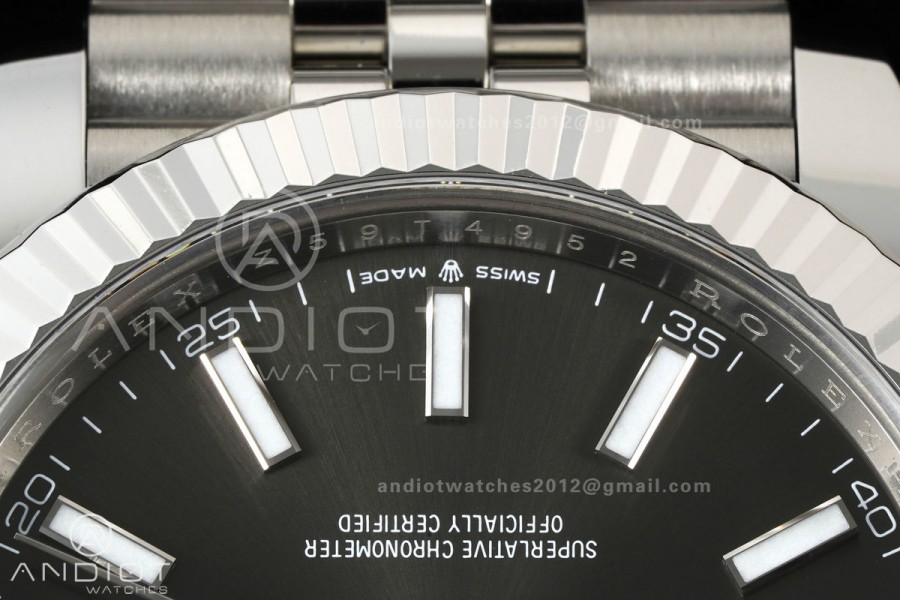 DateJust 41 126334 Clean Plus 1:1 Best Edition Gray Stick Dial on Jubilee Bracelet DD3235