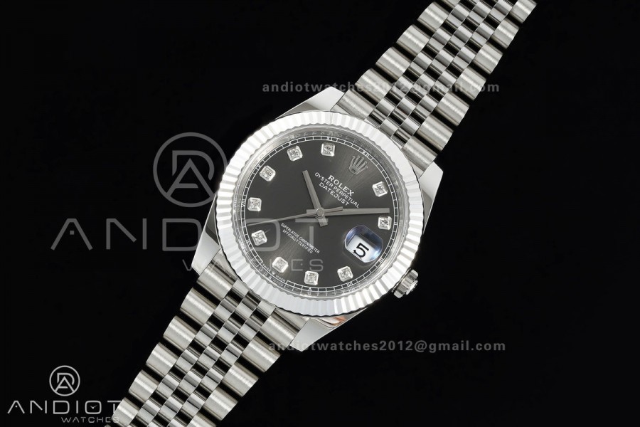 DateJust 41 126334 Clean Plus 1:1 Best Edition Gray Diamonds Dial on Jubilee Bracelet DD3235