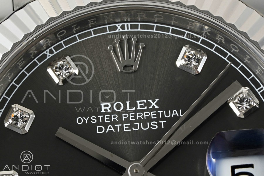DateJust 41 126334 Clean Plus 1:1 Best Edition Gray Diamonds Dial on Jubilee Bracelet DD3235