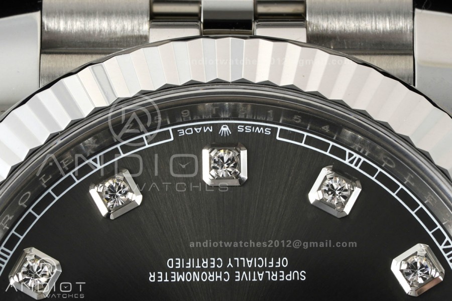 DateJust 41 126334 Clean Plus 1:1 Best Edition Gray Diamonds Dial on Jubilee Bracelet DD3235