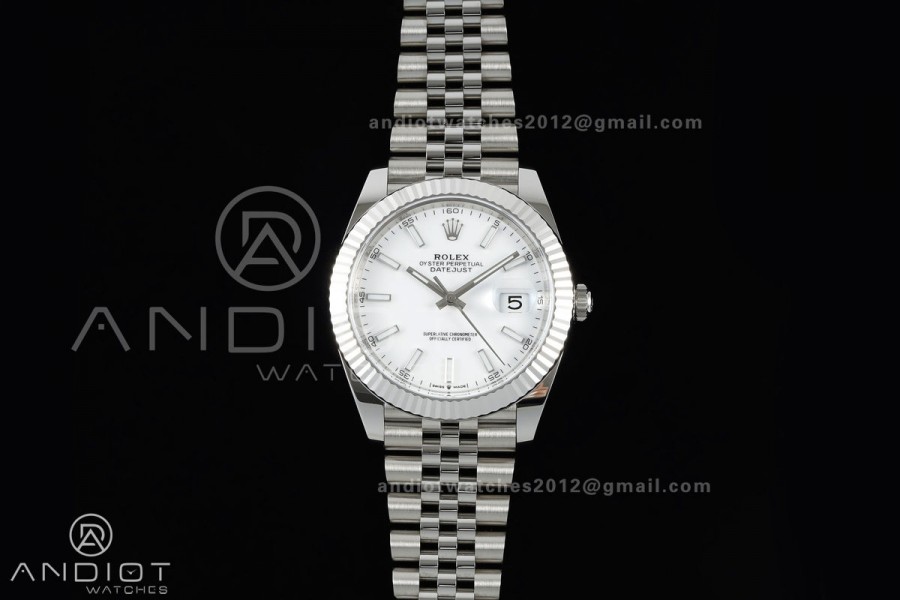 DateJust 41 126334 Clean Plus 1:1 Best Edition White Stick Dial on Jubilee Bracelet DD3235