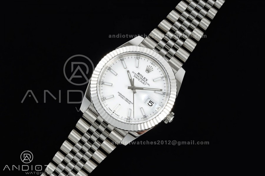 DateJust 41 126334 Clean Plus 1:1 Best Edition White Stick Dial on Jubilee Bracelet DD3235