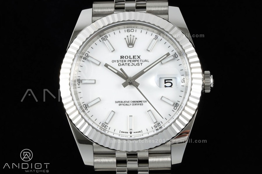 DateJust 41 126334 Clean Plus 1:1 Best Edition White Stick Dial on Jubilee Bracelet DD3235