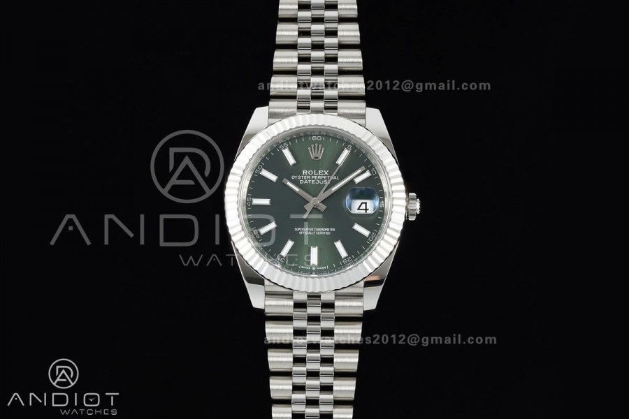 DateJust 41 126334 Clean Plus 1:1 Best Edition Green Stick Dial on Jubilee Bracelet DD3235