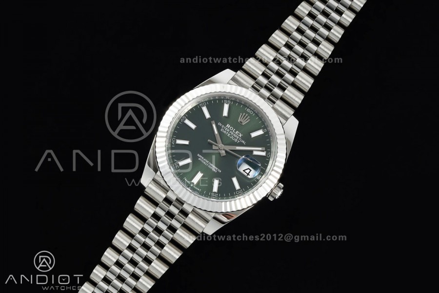 DateJust 41 126334 Clean Plus 1:1 Best Edition Green Stick Dial on Jubilee Bracelet DD3235