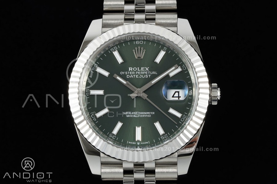 DateJust 41 126334 Clean Plus 1:1 Best Edition Green Stick Dial on Jubilee Bracelet DD3235