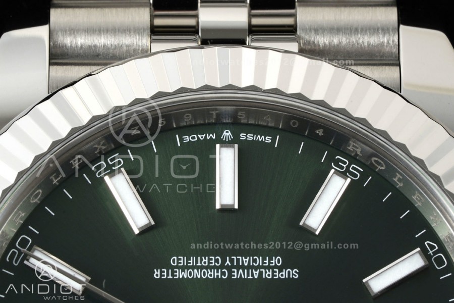 DateJust 41 126334 Clean Plus 1:1 Best Edition Green Stick Dial on Jubilee Bracelet DD3235