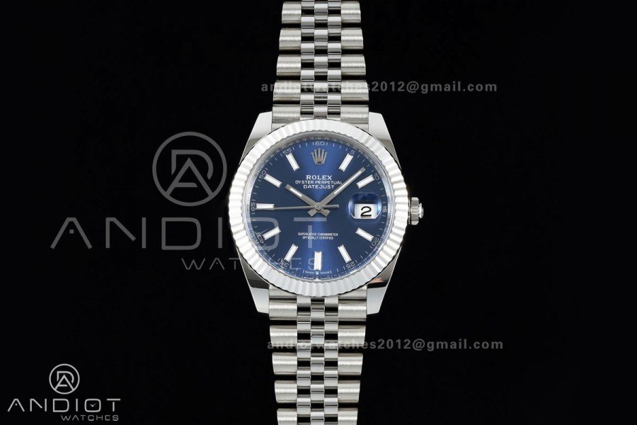 DateJust 41 126334 Clean Plus 1:1 Best Edition Blue Stick Dial on Jubilee Bracelet DD3235