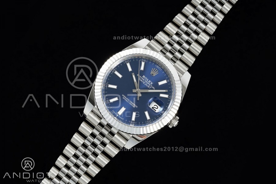 DateJust 41 126334 Clean Plus 1:1 Best Edition Blue Stick Dial on Jubilee Bracelet DD3235