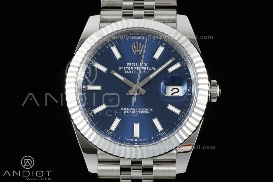 DateJust 41 126334 Clean Plus 1:1 Best Edition Blue Stick Dial on Jubilee Bracelet DD3235