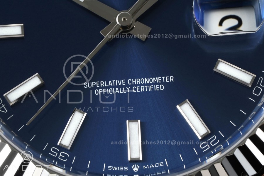 DateJust 41 126334 Clean Plus 1:1 Best Edition Blue Stick Dial on Jubilee Bracelet DD3235