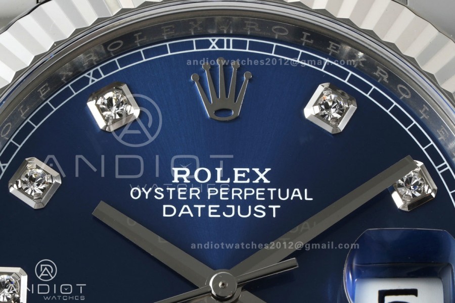 DateJust 41 126334 Clean Plus 1:1 Best Edition Blue Diamonds Dial on Jubilee Bracelet DD3235