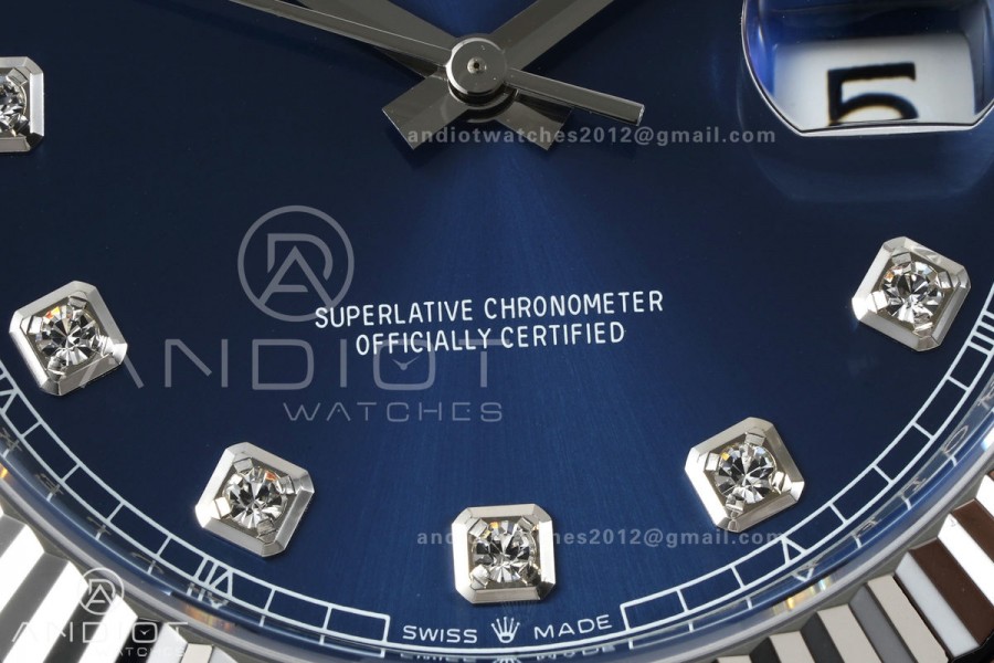 DateJust 41 126334 Clean Plus 1:1 Best Edition Blue Diamonds Dial on Jubilee Bracelet DD3235