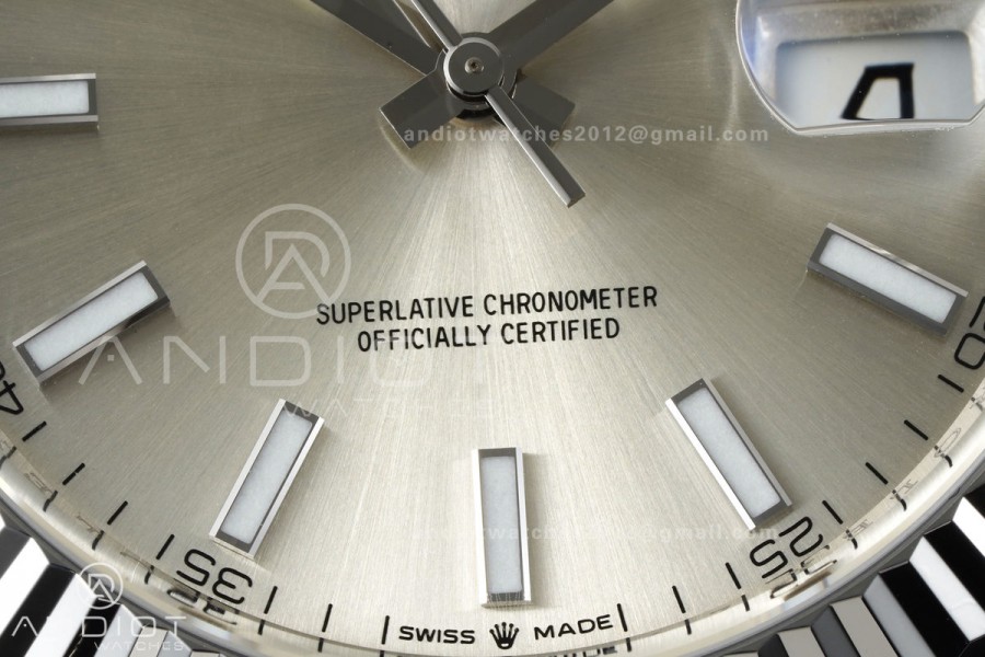 DateJust 41 126334 Clean Plus 1:1 Best Edition Silver Stick Dial on Jubilee Bracelet DD3235