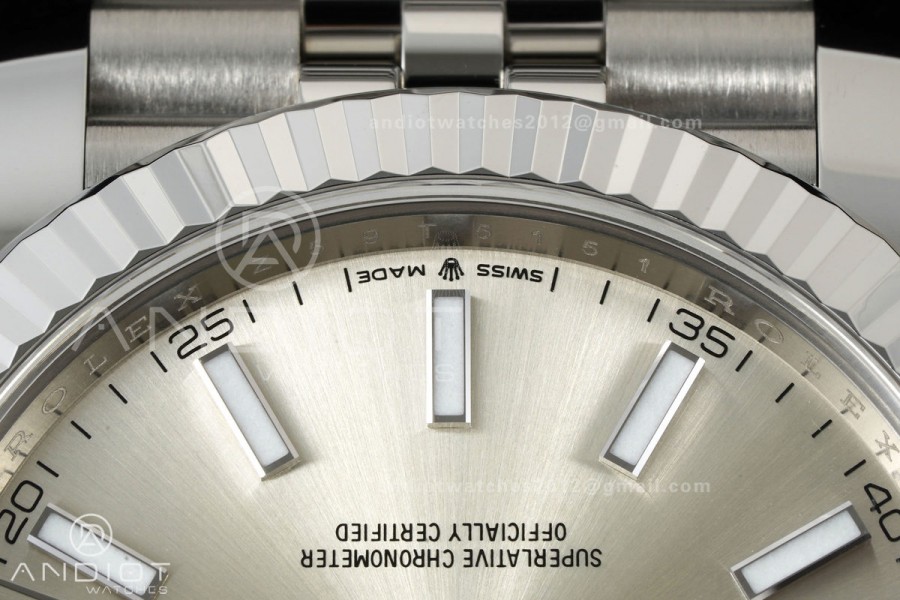 DateJust 41 126334 Clean Plus 1:1 Best Edition Silver Stick Dial on Jubilee Bracelet DD3235