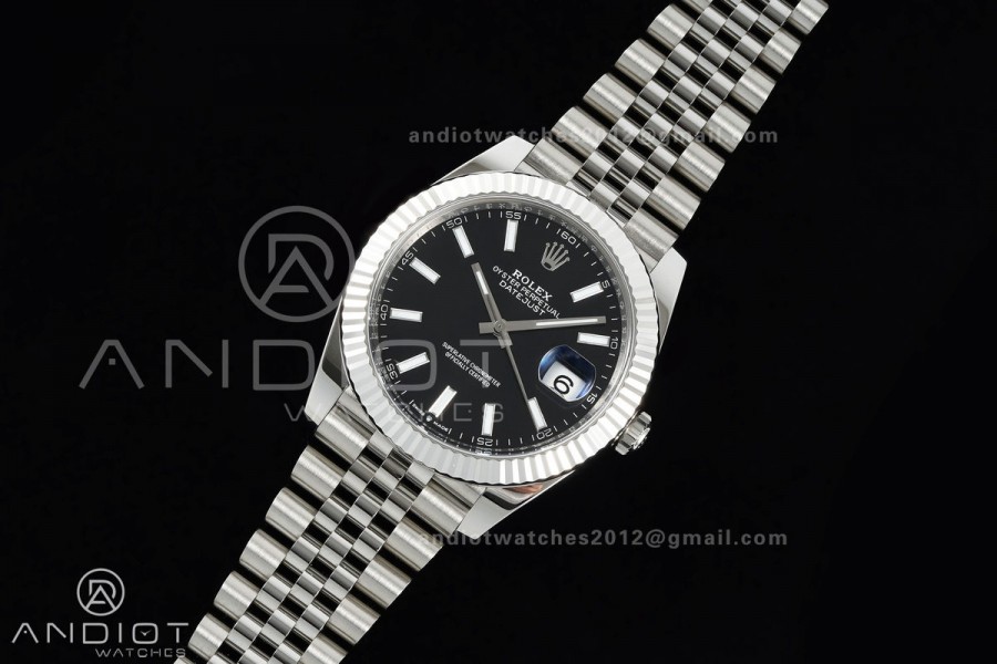 DateJust 41 126334 Clean Plus 1:1 Best Edition Black Stick Dial on Jubilee Bracelet DD3235