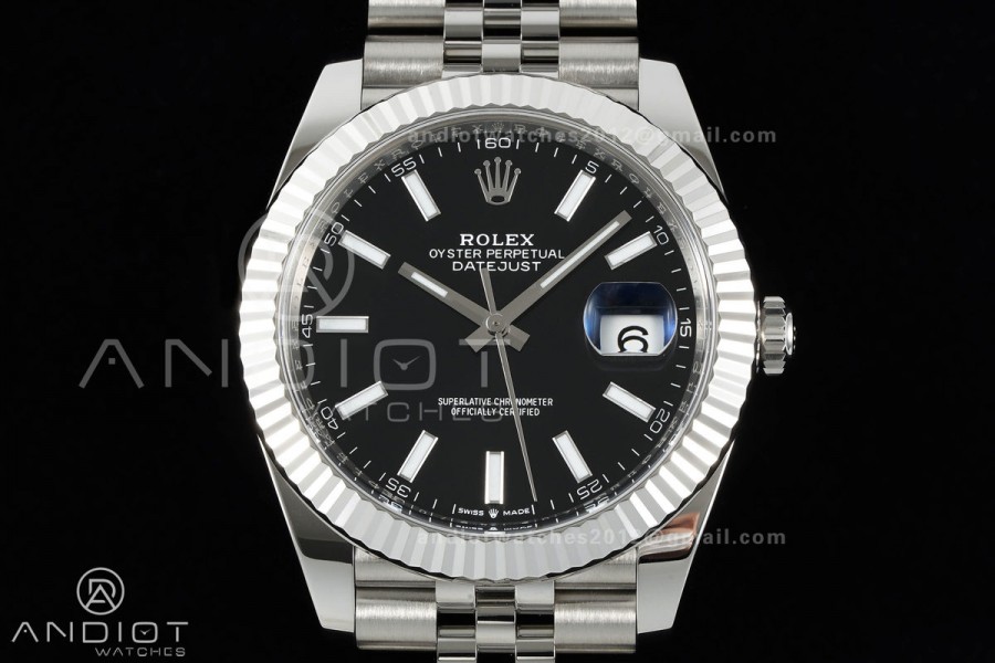 DateJust 41 126334 Clean Plus 1:1 Best Edition Black Stick Dial on Jubilee Bracelet DD3235