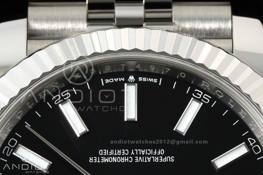 DateJust 41 126334 Clean Plus 1:1 Best Edition Black Stick Dial on Jubilee Bracelet DD3235