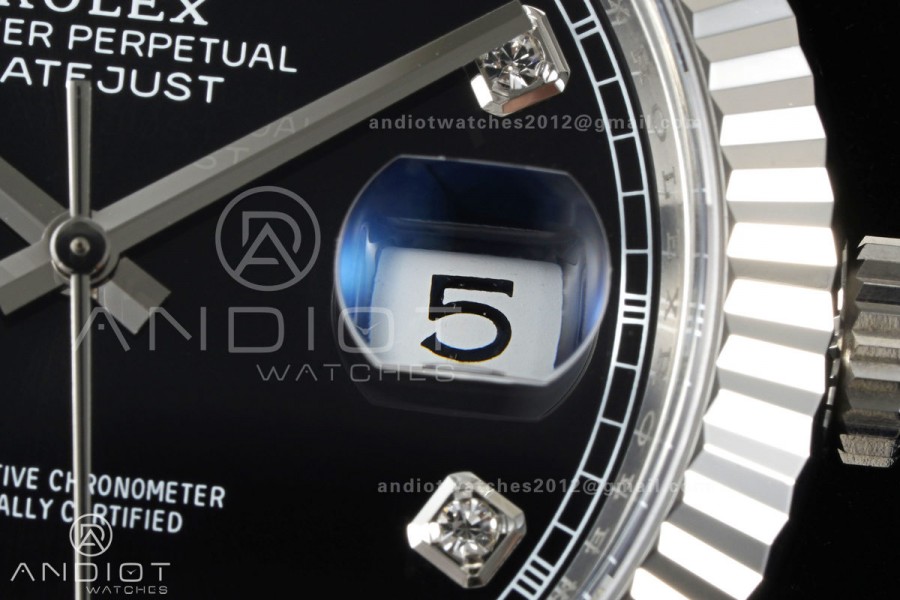 DateJust 41 126334 Clean Plus 1:1 Best Edition Black Diamonds Dial on Jubilee Bracelet DD3235