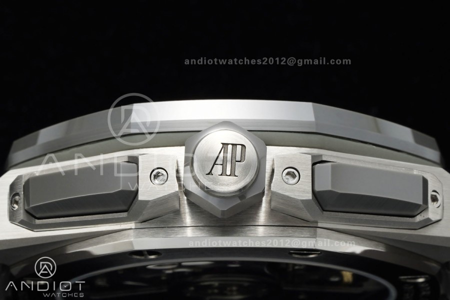 Royal Oak Offshore 43mm 26420io Titanium DDF 1:1 Best Edition Gray Dial on Gray Rubber Strap DD4401 Super Clone