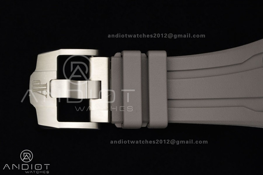 Royal Oak Offshore 43mm 26420io Titanium DDF 1:1 Best Edition Gray Dial on Gray Rubber Strap DD4401 Super Clone