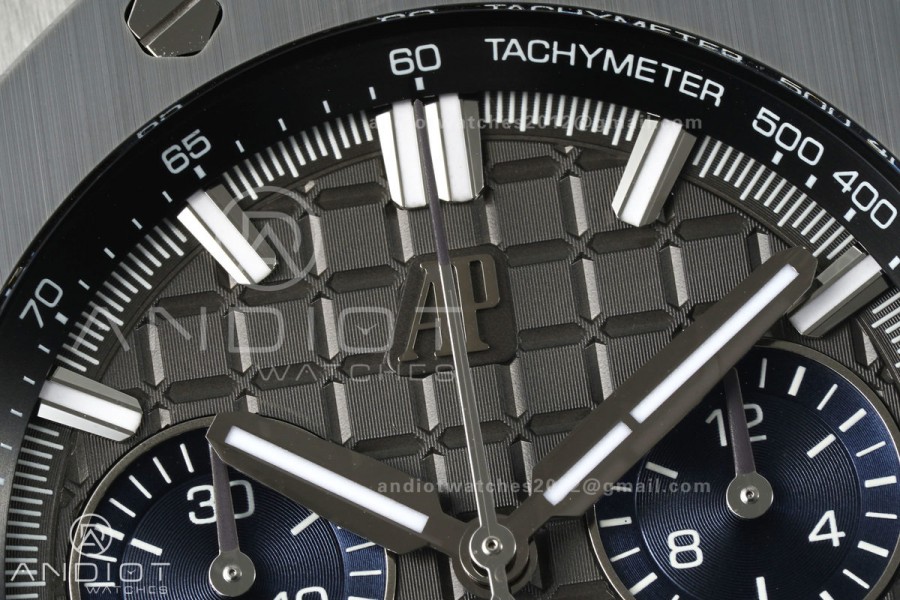 Royal Oak Offshore 43mm 26420io Titanium DDF 1:1 Best Edition Gray Dial on Gray Rubber Strap DD4401 Super Clone