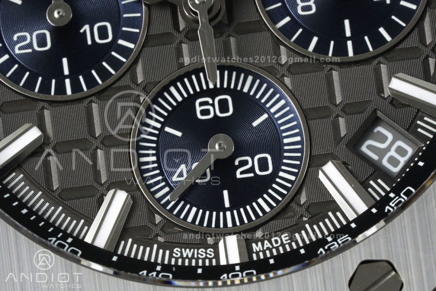 Royal Oak Offshore 43mm 26420io Titanium DDF 1:1 Best Edition Gray Dial on Gray Rubber Strap DD4401 Super Clone