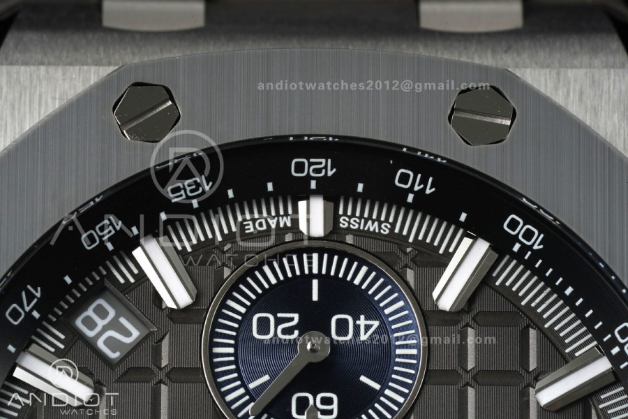 Royal Oak Offshore 43mm 26420io Titanium DDF 1:1 Best Edition Gray Dial on Gray Rubber Strap DD4401 Super Clone