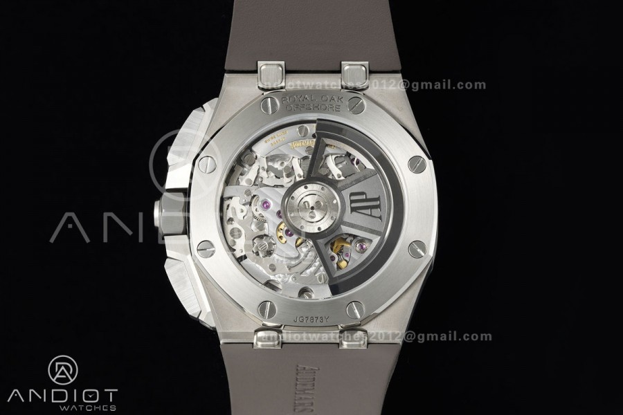 Royal Oak Offshore 43mm 26420io Titanium DDF 1:1 Best Edition Gray Dial on Gray Rubber Strap DD4401 Super Clone