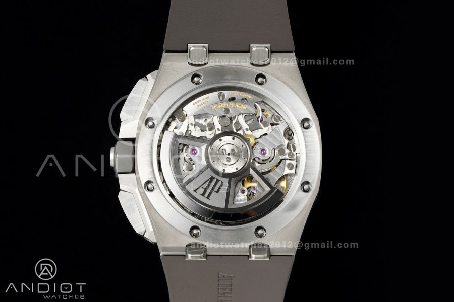 Royal Oak Offshore 43mm 26420io Titanium DDF 1:1 Best Edition Gray Dial on Gray Rubber Strap DD4401 Super Clone