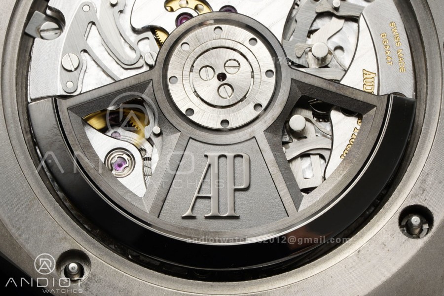 Royal Oak Offshore 43mm 26420ti Titanium DDF 1:1 Best Edition Blue Dial on Blue Rubber Strap DD4401 Super Clone