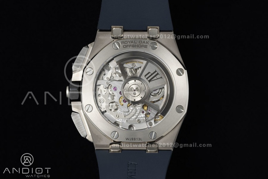 Royal Oak Offshore 43mm 26420ti Titanium DDF 1:1 Best Edition Blue Dial on Blue Rubber Strap DD4401 Super Clone
